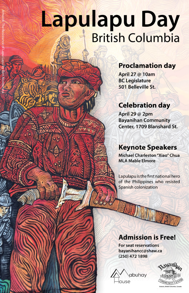 Event poster features rendering of native leader by Vancouver artist Bert Monterona.