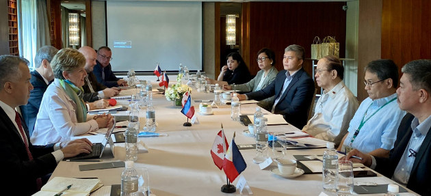 Canada's agriculture minister Marie-Claude Bibeau (left) met with officials from the PHilippines' Department of Agriculture. 