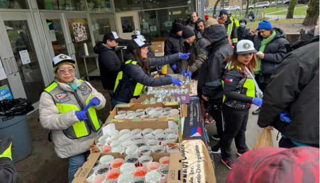 The True North Hinirang Eagles Club is social service organization and their programs include feeding the community.