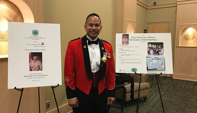On September 22, Chief Warrant Officer Mike Fuentespina was recognized by the University of Toronto - International Centre for Disability and Rehab (ICDR), Philippine Working Group for advocacy for the disabled.