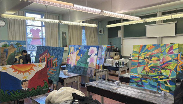 Murals by John Oliver secondary school students.