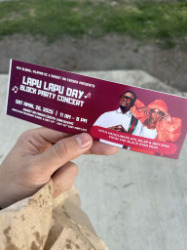 Emir Ryubenn Pamonag shows the ticket