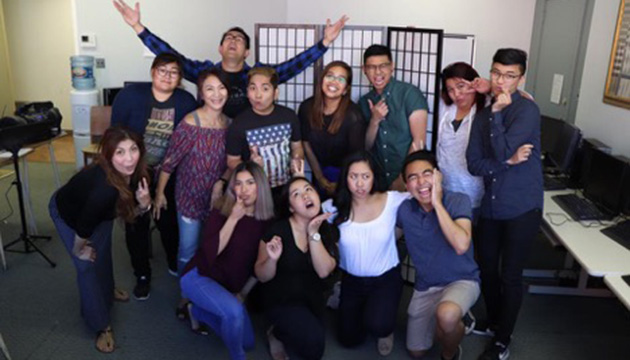 The cast of Emma the Musical hamming it up for the camera. On left standing is playwright Erica Cawagas. Photo from Emma the Musical’s Facebook account.