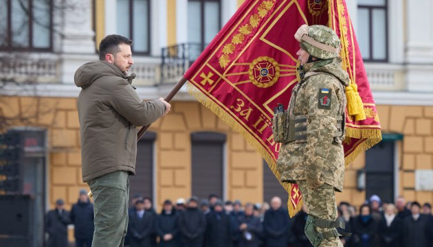 President Volodymyr at state event to celebrate the Year of Invincibility. (Photo from the Photo Gallery, Official website of the President of Ukraine, February 24, 2023)