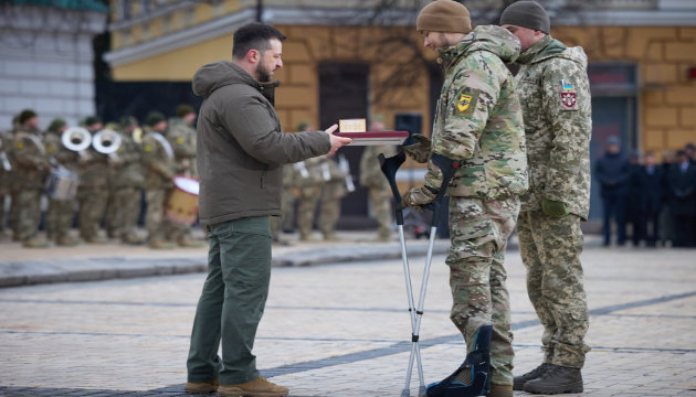 President Volodymyr at state event to celebrate the Year of Invincibility. (Photo from the Photo Gallery, Official website of the President of Ukraine, February 24, 2023)