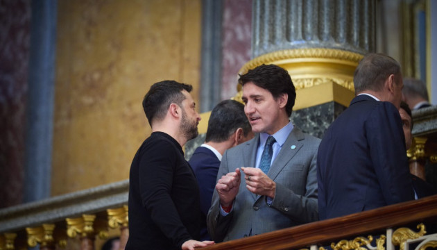 President Zelenskyy in conversation with Prime Minister Trudeau on the way to the Summit hall, March 2, 2025. Credit: www.president.gov.ua