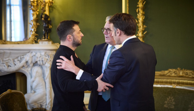 President Zelenskyy with UK PM Keir Starmer and President Macron