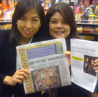 Anna and Marvi with National Post