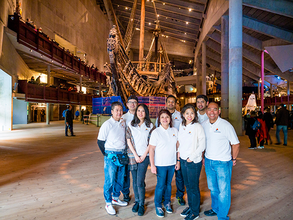 Team AV at the renowned Vasa Museum in Stockholm, Sweden