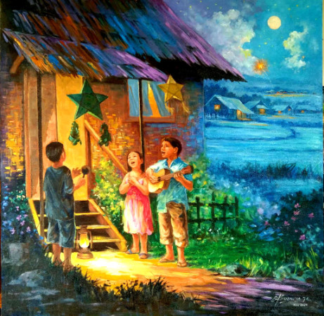 The Colors of Christmas, acrylic on canvas by Leo Gali.